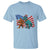 Funny Patriotic T Shirt Bigfoot Walking Dinosaur With USA Flag - Wonder Print Shop