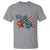 Funny Patriotic T Shirt Bigfoot Walking Dinosaur With USA Flag - Wonder Print Shop