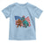 Funny Patriotic Toddler T Shirt Bigfoot Walking Dinosaur With USA Flag - Wonder Print Shop