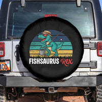Funny Dinosaur Spare Tire Cover Fishsaurus Rex Fishing Lover - Wonder Print Shop