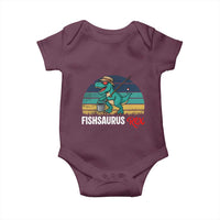Funny Dinosaur Baby Onesie Fishsaurus Rex Fishing Lover - Wonder Print Shop