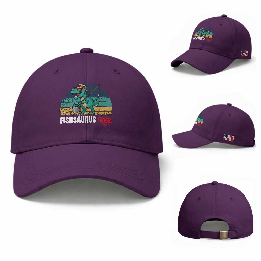 Funny Dinosaur Baseball Cap Fishsaurus Rex Fishing Lover