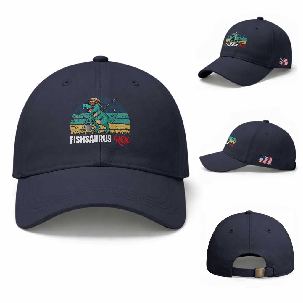 Funny Dinosaur Baseball Cap Fishsaurus Rex Fishing Lover