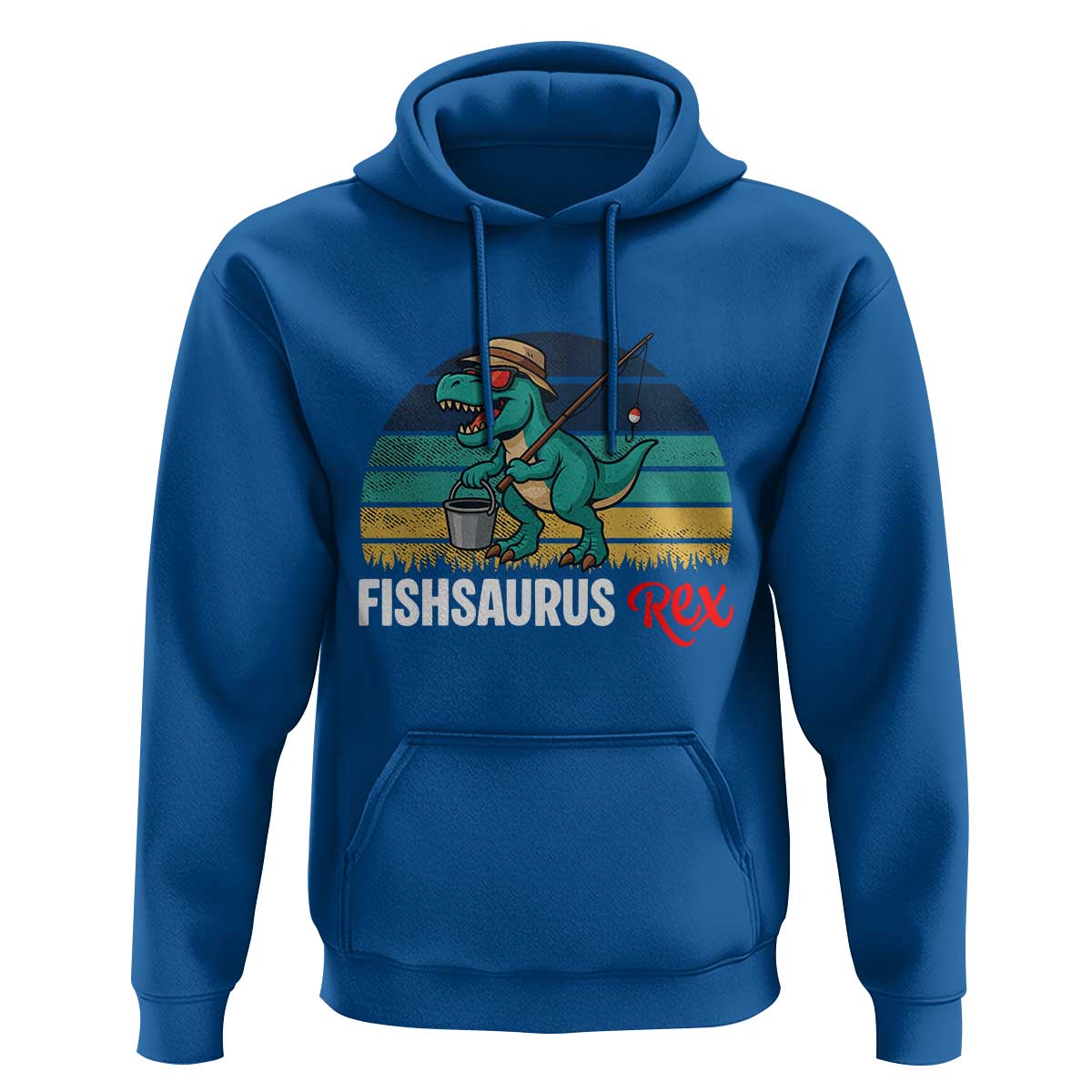 Funny Dinosaur Hoodie Fishsaurus Rex Fishing Lover - Wonder Print Shop