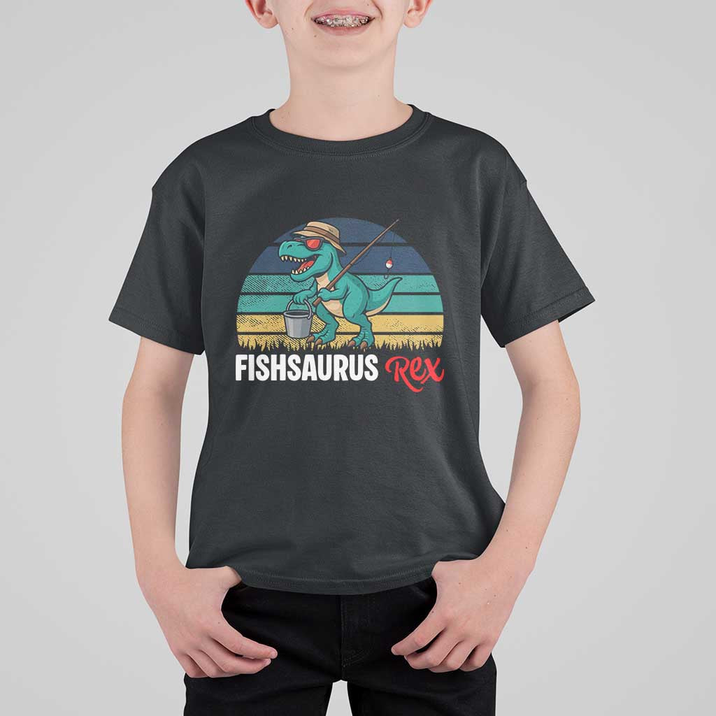 Funny Dinosaur T Shirt For Kid Fishsaurus Rex Fishing Lover - Wonder Print Shop