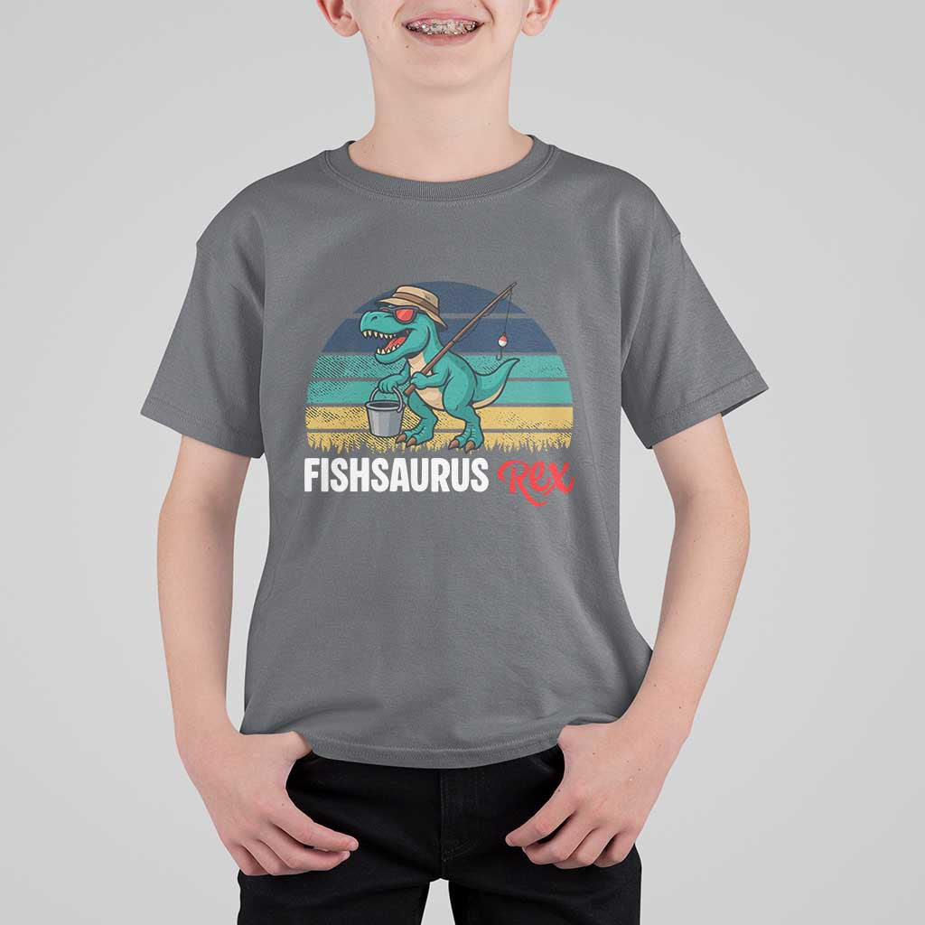 Funny Dinosaur T Shirt For Kid Fishsaurus Rex Fishing Lover - Wonder Print Shop