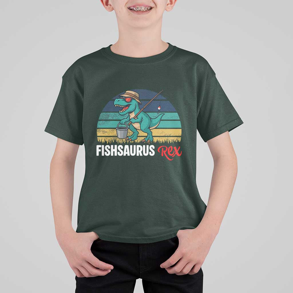 Funny Dinosaur T Shirt For Kid Fishsaurus Rex Fishing Lover - Wonder Print Shop