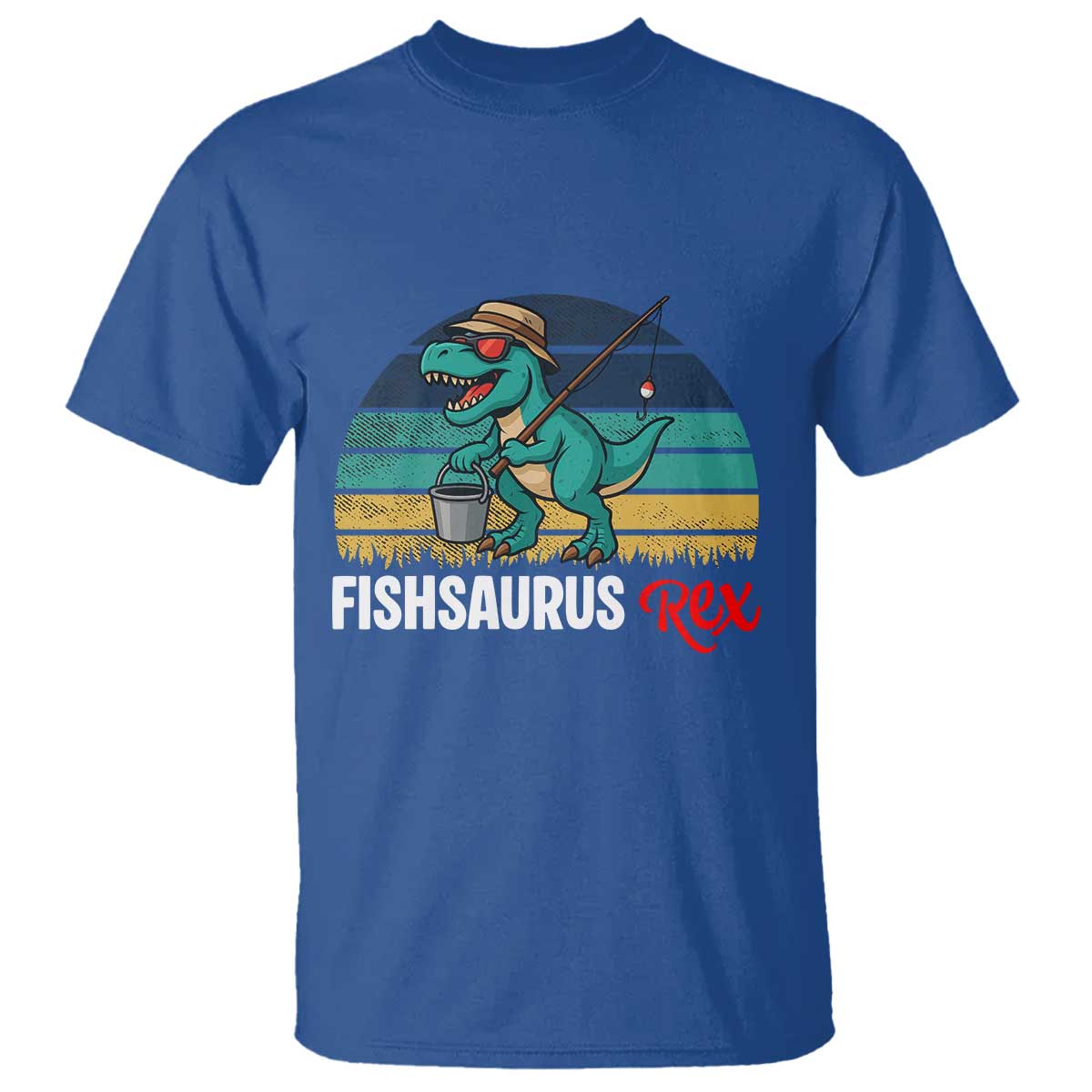 Funny Dinosaur T Shirt Fishsaurus Rex Fishing Lover - Wonder Print Shop