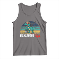 Funny Dinosaur Tank Top Fishsaurus Rex Fishing Lover - Wonder Print Shop