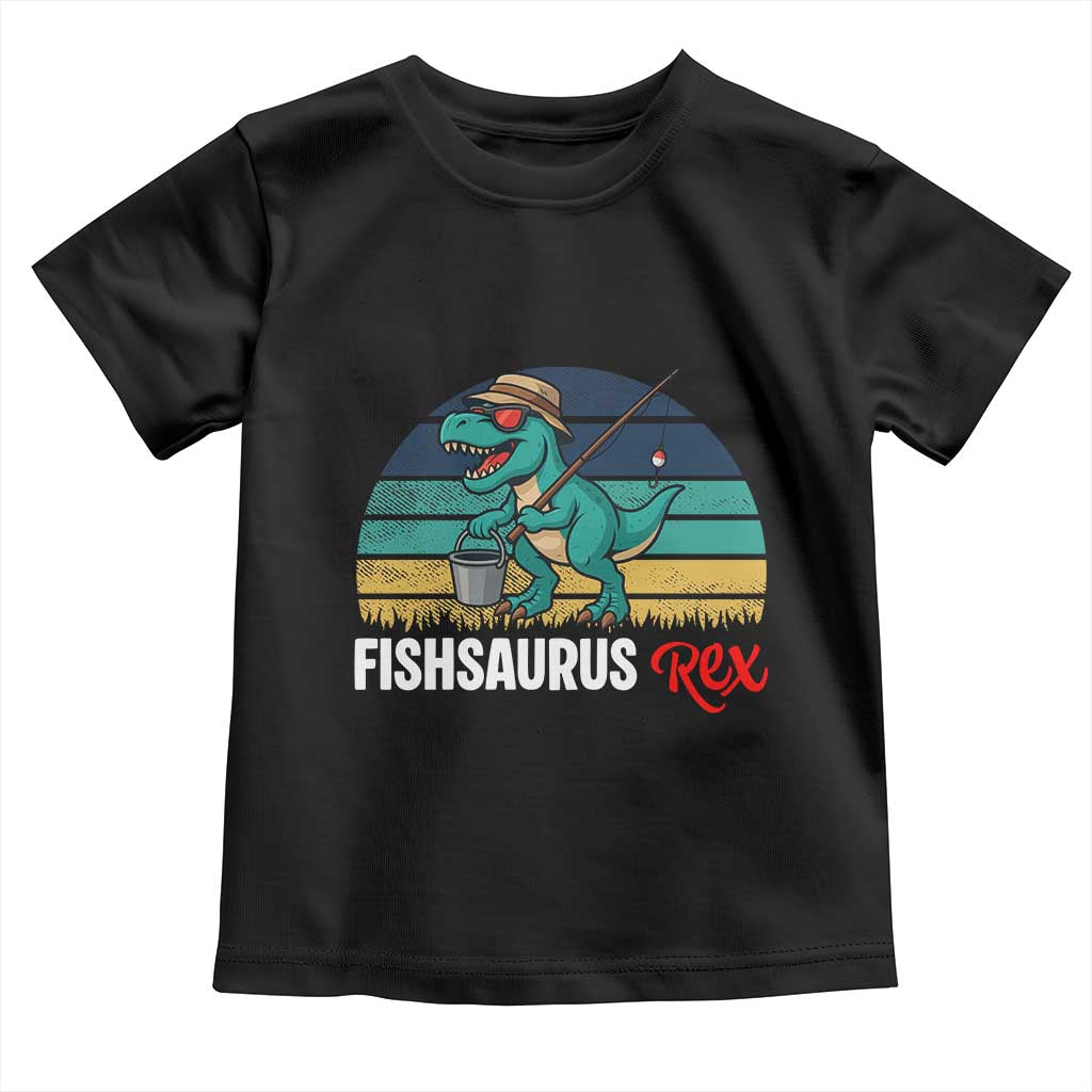Funny Dinosaur Toddler T Shirt Fishsaurus Rex Fishing Lover - Wonder Print Shop