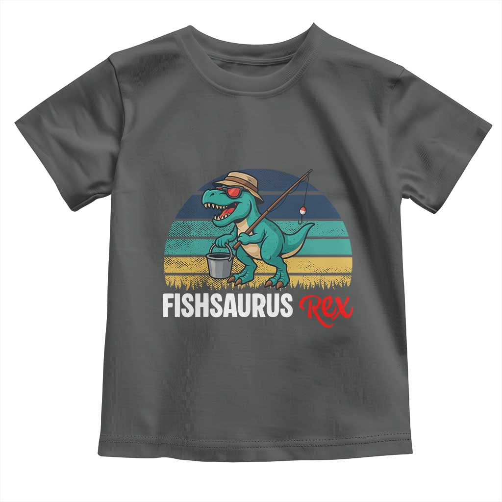 Funny Dinosaur Toddler T Shirt Fishsaurus Rex Fishing Lover - Wonder Print Shop