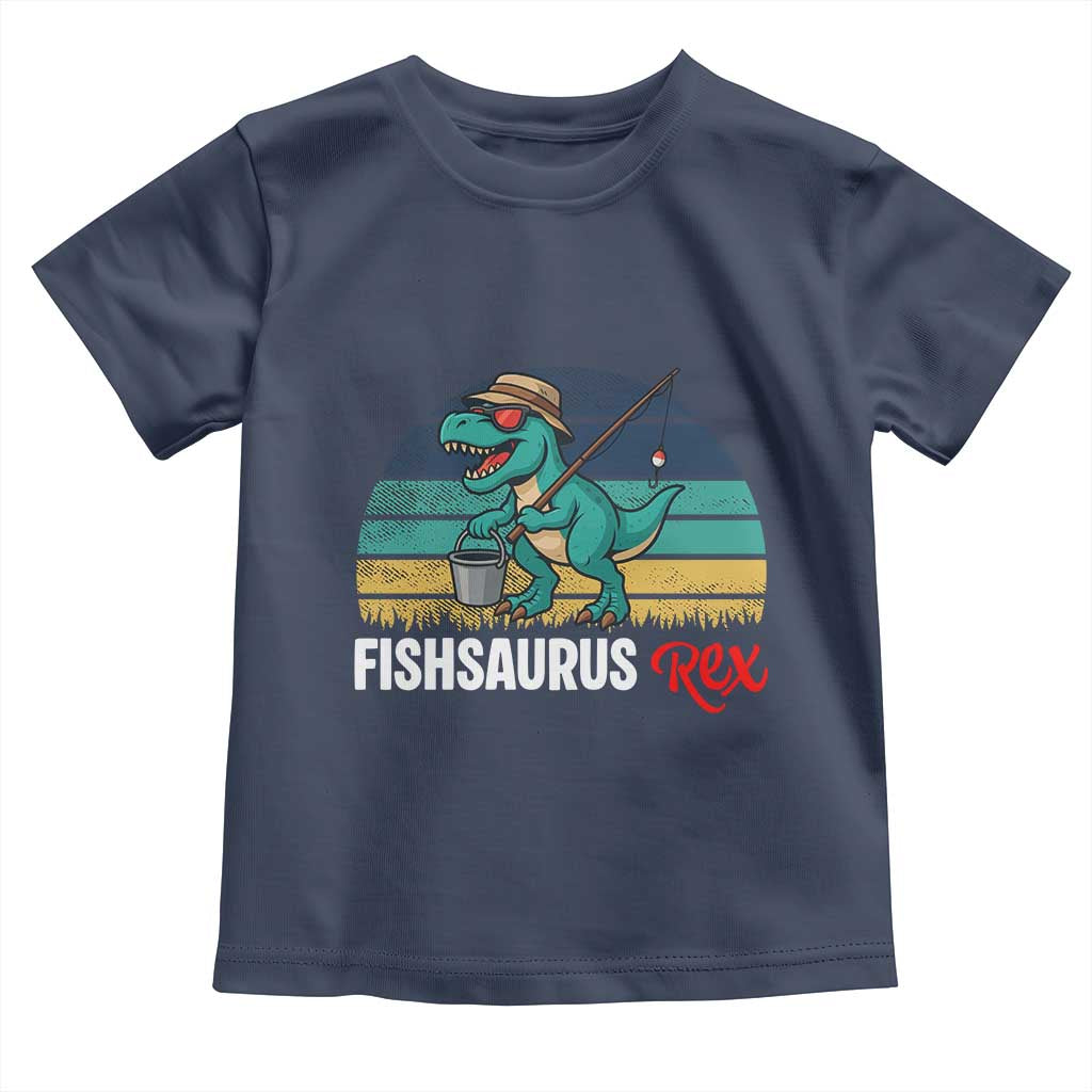 Funny Dinosaur Toddler T Shirt Fishsaurus Rex Fishing Lover - Wonder Print Shop
