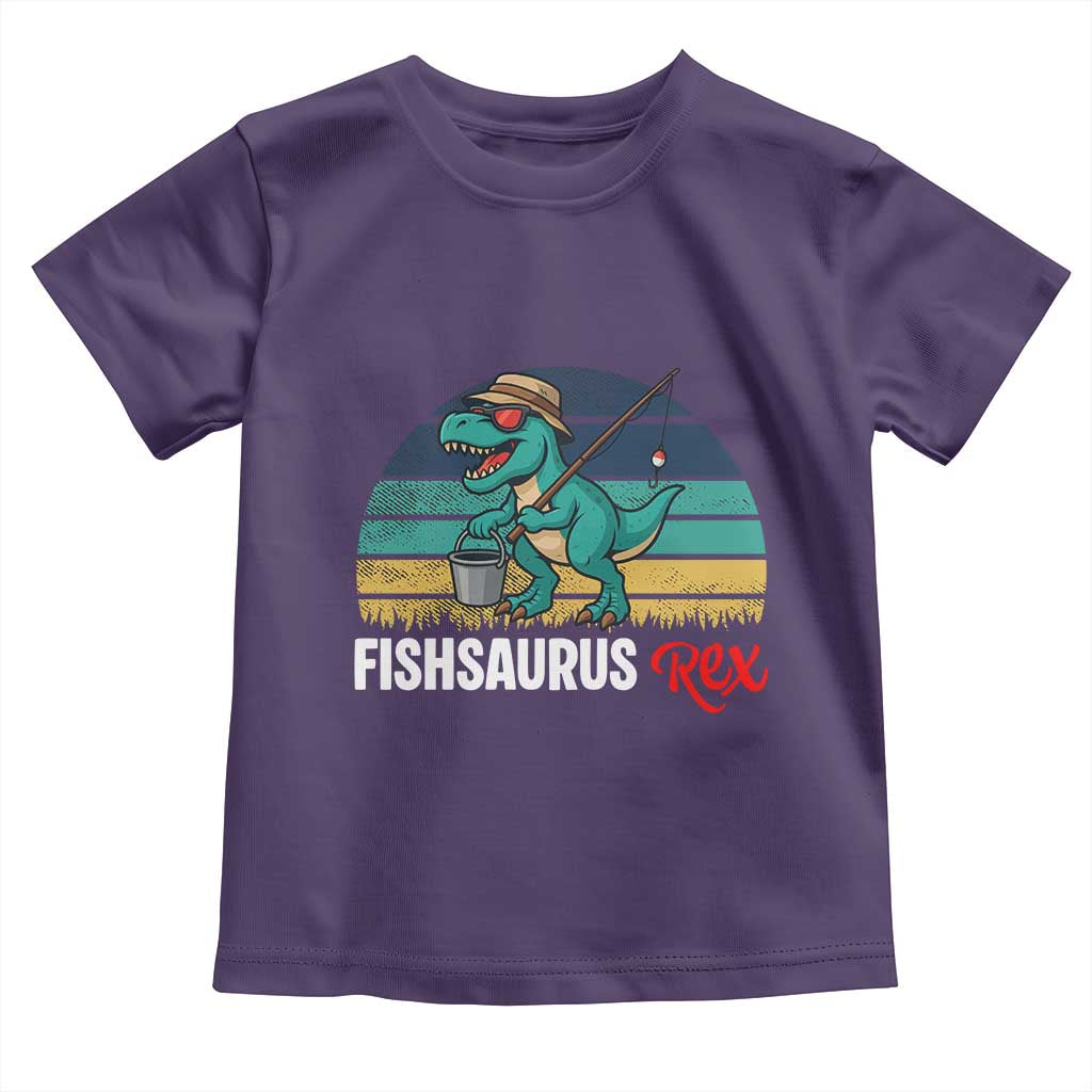 Funny Dinosaur Toddler T Shirt Fishsaurus Rex Fishing Lover - Wonder Print Shop