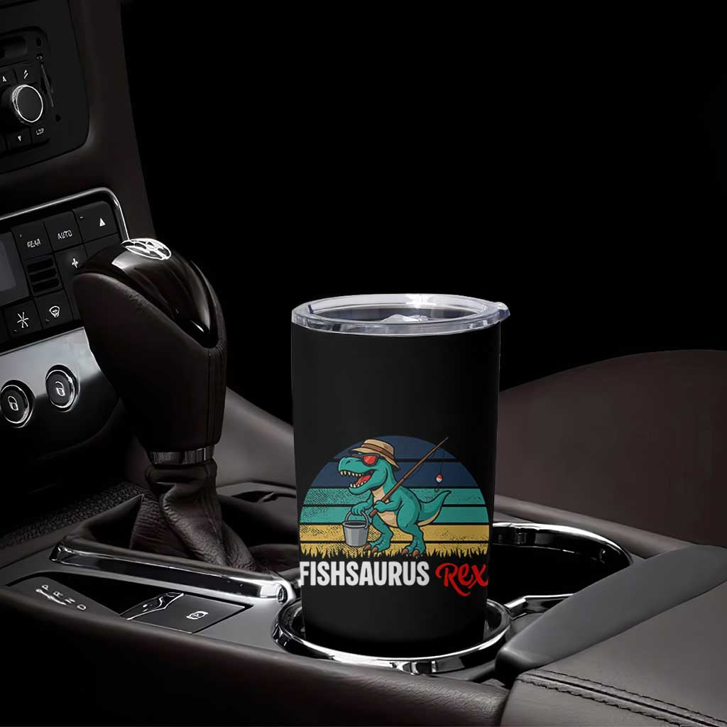 Funny Dinosaur Tumbler Cup Fishsaurus Rex Fishing Lover