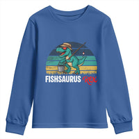Funny Dinosaur Youth Sweatshirt Fishsaurus Rex Fishing Lover - Wonder Print Shop
