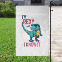Funny Dinosaur Garden Flag I Am Rexy And I Know It - Wonder Print Shop