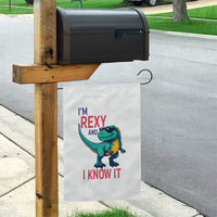 Funny Dinosaur Garden Flag I Am Rexy And I Know It - Wonder Print Shop