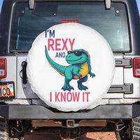 Funny Dinosaur Spare Tire Cover I Am Rexy And I Know It - Wonder Print Shop
