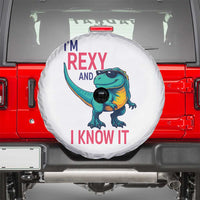 Funny Dinosaur Spare Tire Cover I Am Rexy And I Know It - Wonder Print Shop