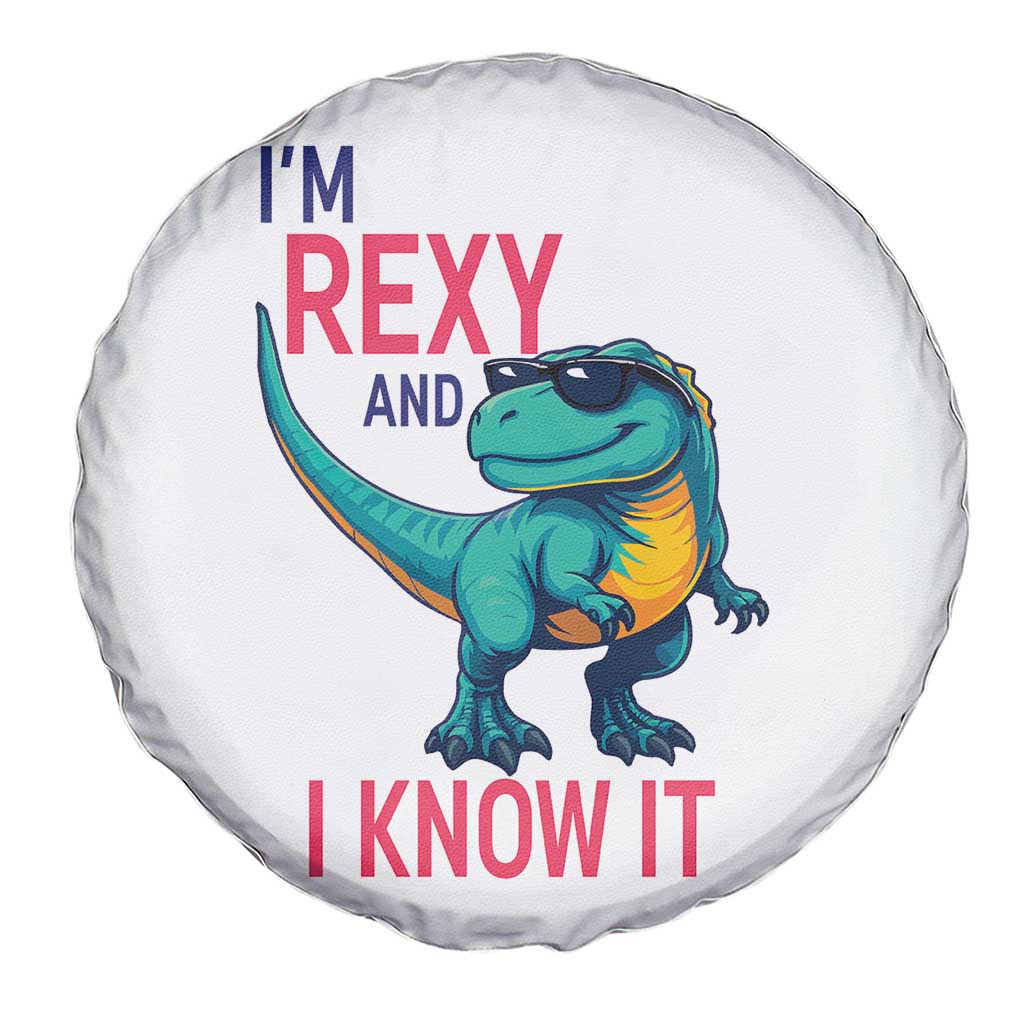 Funny Dinosaur Spare Tire Cover I Am Rexy And I Know It - Wonder Print Shop