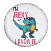 Funny Dinosaur Spare Tire Cover I Am Rexy And I Know It - Wonder Print Shop