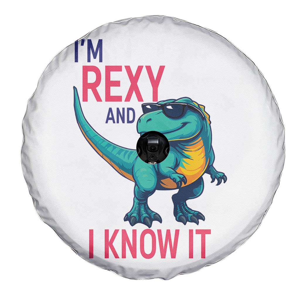 Funny Dinosaur Spare Tire Cover I Am Rexy And I Know It - Wonder Print Shop