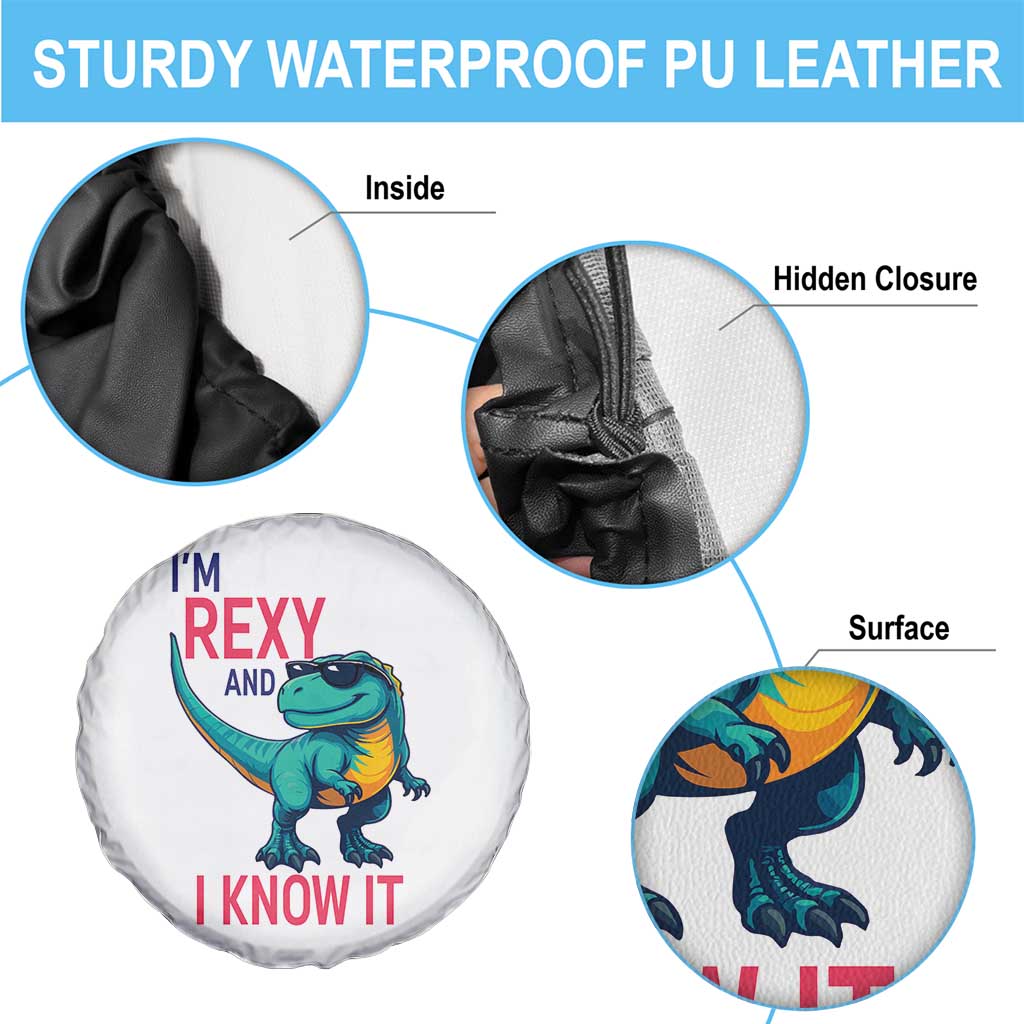 Funny Dinosaur Spare Tire Cover I Am Rexy And I Know It - Wonder Print Shop