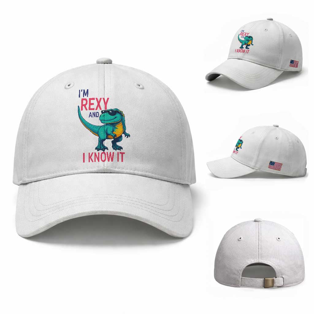 Funny Dinosaur Baseball Cap I Am Rexy And I Know It