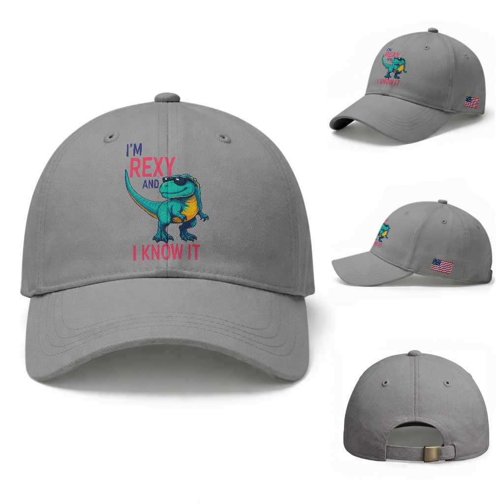 Funny Dinosaur Baseball Cap I Am Rexy And I Know It