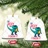 Funny Dinosaur Ceramic Ornament I Am Rexy And I Know It - Wonder Print Shop