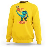 Funny Dinosaur Sweatshirt I Am Rexy And I Know It - Wonder Print Shop