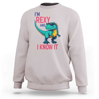 Funny Dinosaur Sweatshirt I Am Rexy And I Know It - Wonder Print Shop