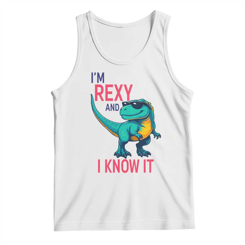 Funny Dinosaur Tank Top I Am Rexy And I Know It - Wonder Print Shop