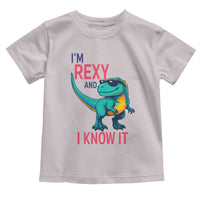 Funny Dinosaur Toddler T Shirt I Am Rexy And I Know It - Wonder Print Shop