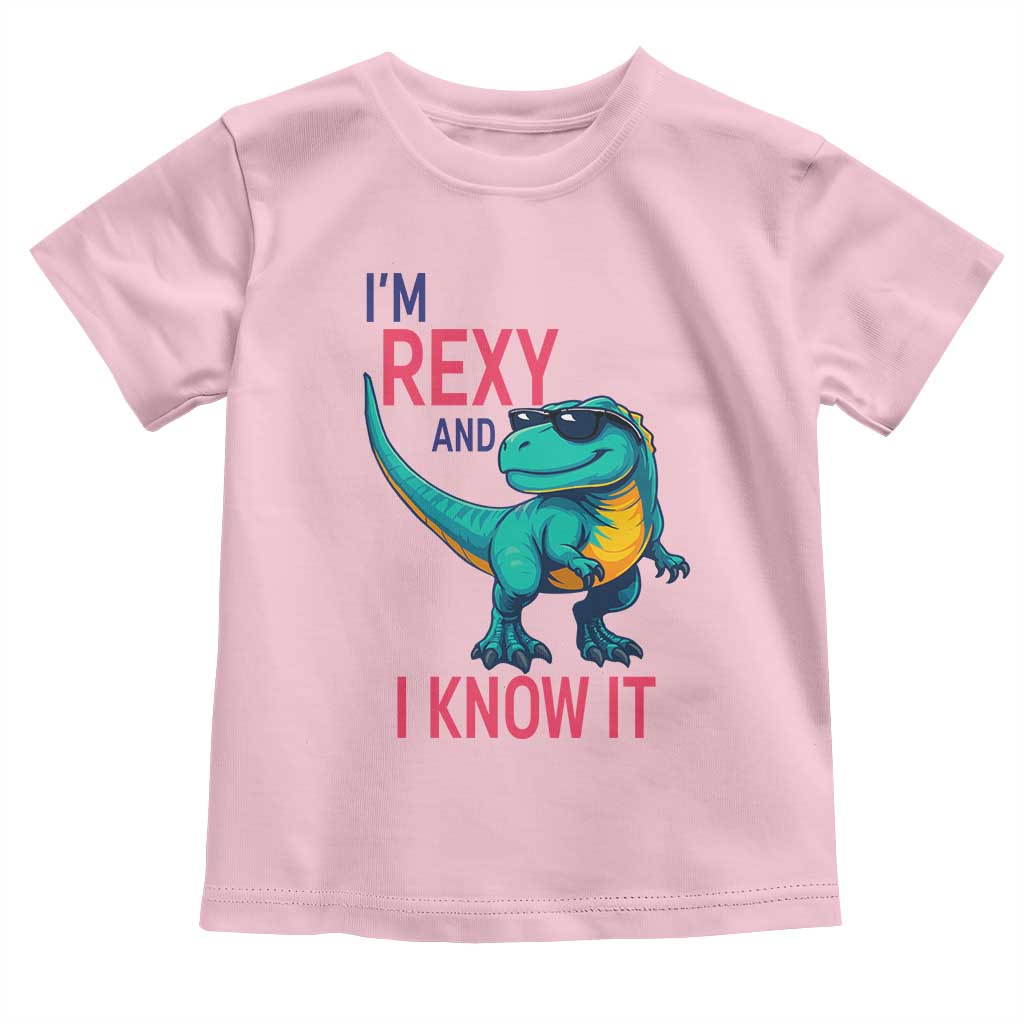 Funny Dinosaur Toddler T Shirt I Am Rexy And I Know It - Wonder Print Shop
