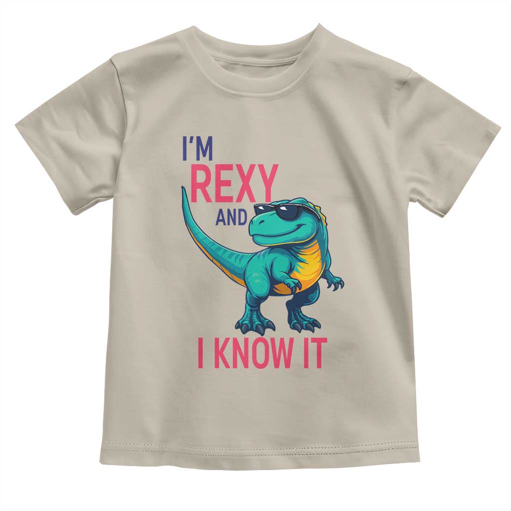 Funny Dinosaur Toddler T Shirt I Am Rexy And I Know It - Wonder Print Shop