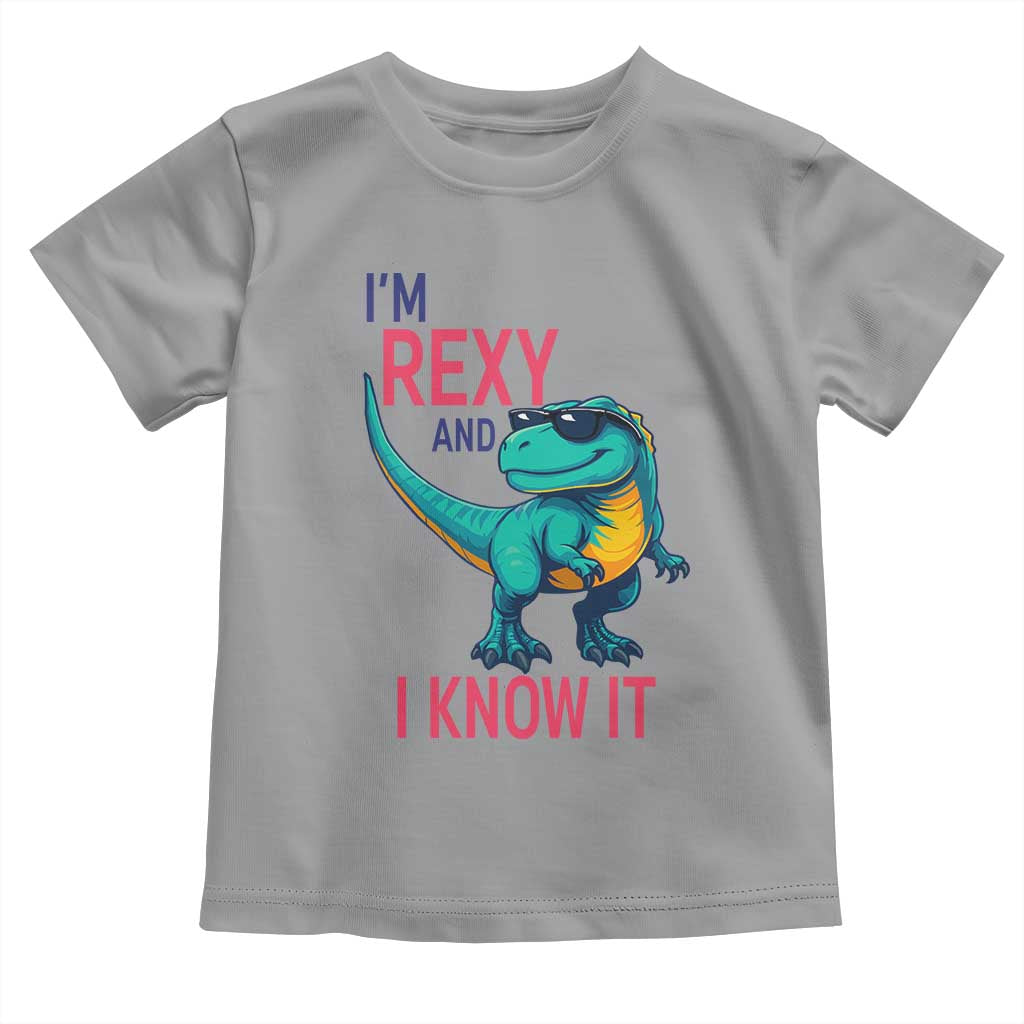 Funny Dinosaur Toddler T Shirt I Am Rexy And I Know It - Wonder Print Shop
