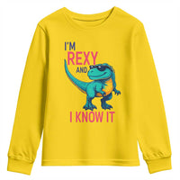 Funny Dinosaur Youth Sweatshirt I Am Rexy And I Know It - Wonder Print Shop