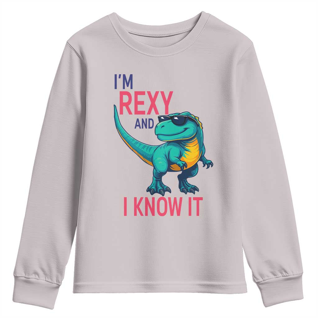 Funny Dinosaur Youth Sweatshirt I Am Rexy And I Know It - Wonder Print Shop