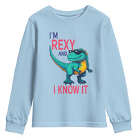 Funny Dinosaur Youth Sweatshirt I Am Rexy And I Know It - Wonder Print Shop