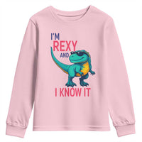 Funny Dinosaur Youth Sweatshirt I Am Rexy And I Know It - Wonder Print Shop