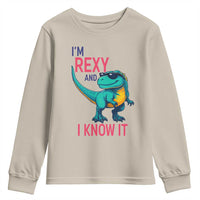 Funny Dinosaur Youth Sweatshirt I Am Rexy And I Know It - Wonder Print Shop
