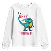 Funny Dinosaur Youth Sweatshirt I Am Rexy And I Know It - Wonder Print Shop