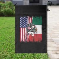 Mexican American Pride Garden Flag Bicultural Heritage Girl Vintage Flag