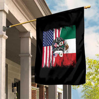Mexican American Pride Garden Flag Bicultural Heritage Girl Vintage Flag