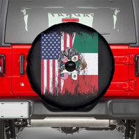 Mexican American Pride Spare Tire Cover Bicultural Heritage Girl Vintage Flag