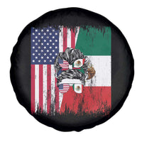 Mexican American Pride Spare Tire Cover Bicultural Heritage Girl Vintage Flag