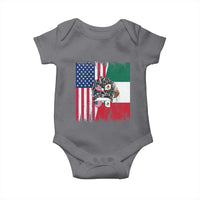 Mexican American Pride Baby Onesie Bicultural Heritage Girl Vintage Flag