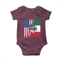 Mexican American Pride Baby Onesie Bicultural Heritage Girl Vintage Flag