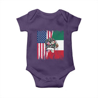 Mexican American Pride Baby Onesie Bicultural Heritage Girl Vintage Flag